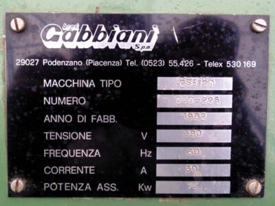 Machine tech data
