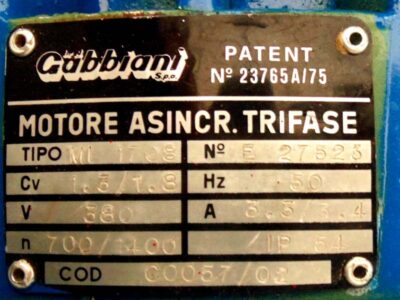 Tech data of feeder motor