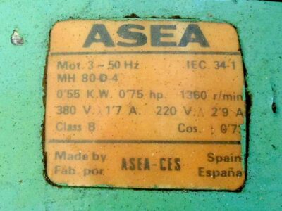 Adjusting motor tech. data