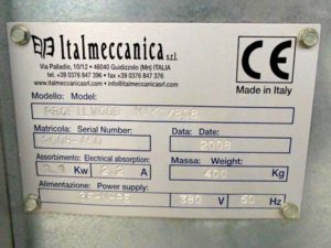 Machine tech data