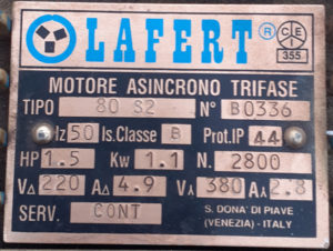 Motor specs. data