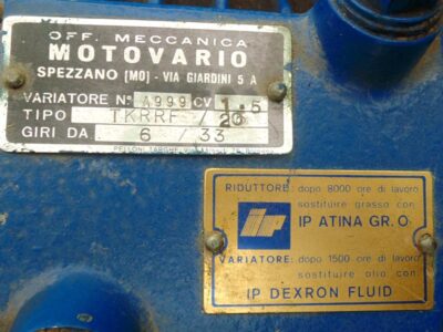 Feeder motor, with variator - data