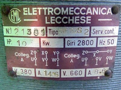 Motor specs. data