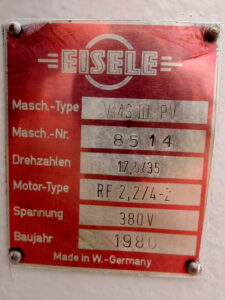 Machine tech data