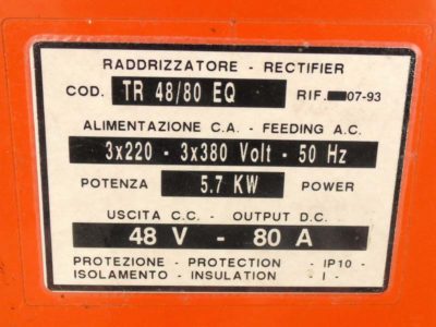 Machine tech data