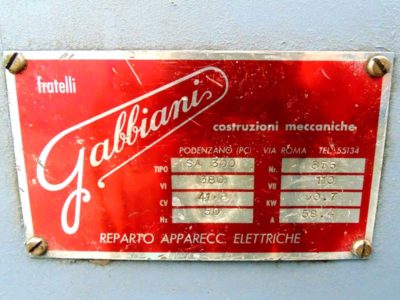 Machine tech data