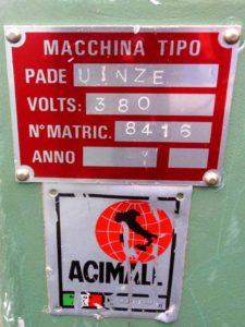 Machine tech data
