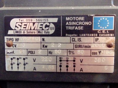 Технические данные двигателя