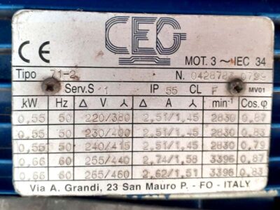 Motor tech data