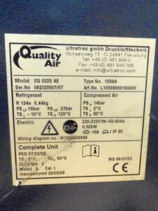 Machine tech data