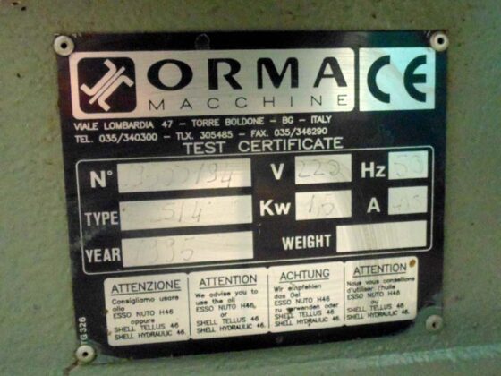 Tehnički podaci ma&scaron;ine