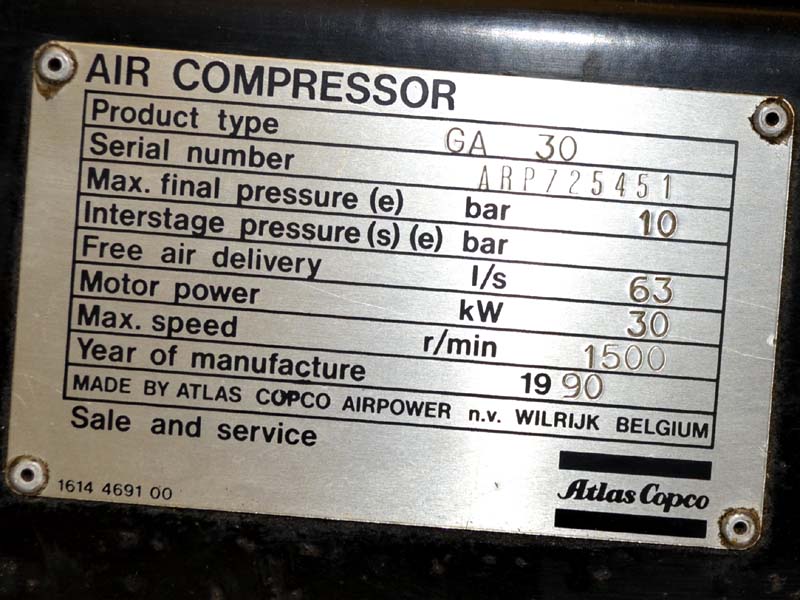 Kompresor Atlas Copco 1958