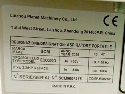 Machine tech data