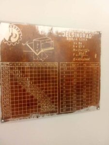 Machine tech data