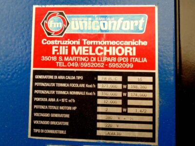 Machine tech data